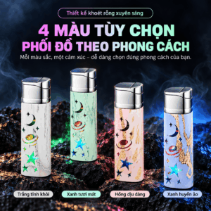 Bật Lửa Khò Kim Loại Vũ Trụ Ngôi Sao Có Đèn